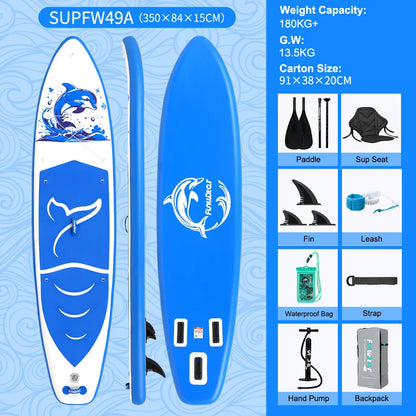 FunWater uppblåsbart SUP-bräde med tillbehör – flera storlekar