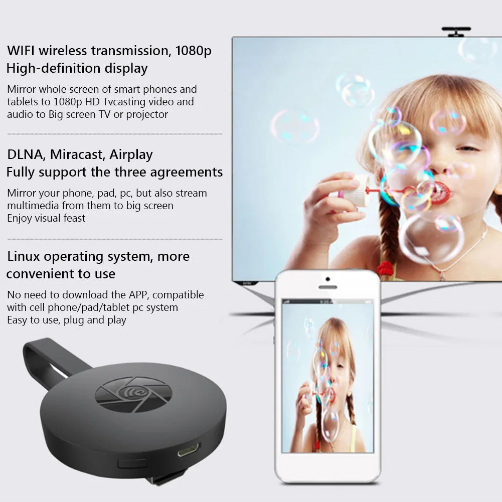 Salange G2 1080P G2 For MiraScreen Display Anycast Wifi HDMI-compatible Portable Miracast Dongle Compatible For TV Mirror Screen
