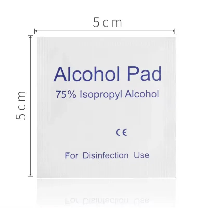 100PCS Disposable 75% Alcohol Cotton Pads Tattoo Clean Tools For Antiseptic Clean Skin Jewelry Cell Phone Disinfection Use