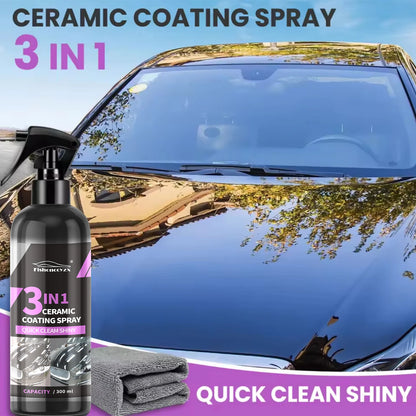 3 in 1 Car Ceramic Liquid Coating Spray Nano Crystal Hydrophobic Layer Polishing Agent High Gloss Paint Protection Wax Car Care