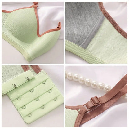 Close-fitting Wireless Deep V Bra Shockproof Anti-sagging Brassiere for Women Thin Lingerie Push Up Underwear Girls Ladies