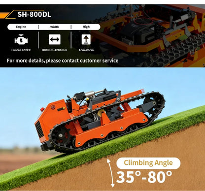 SAAO All Terrain Remote Control Crawler Lawn Mower Grass Cutting Machine for Farms Gardens Orchards and Parks