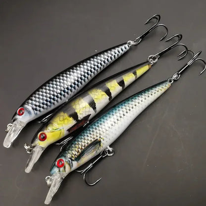 Rooblinos 3pcs 13g Fishing Lure Colorful Printing Sinking Minnow Artificial Bait Cool Fishing Tackle