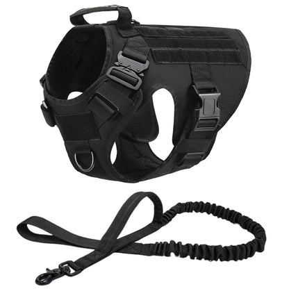Taktisk Militärhundsele & Koppelset – För Schäfer, Golden Retriever & Stora Raser, S–XL