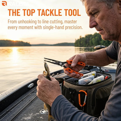 Lure Fishing Gear Equipment: Fish Gripper, Split Ring Fishing Pliers, Pliers Sheath, Retention Rope, Fishing Tackle Stuff Kit