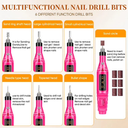 LNWPYH Gel Nail Polish Kit ,Manicure Tools Set  With Professional USB Electric Nail Drill Polish File And UV LED Nail Lamp Dryer