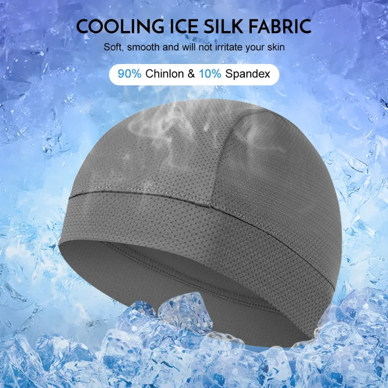 Men Women Quick Dry Breathable Mesh Skull Beanie Cap Sweat Absorbent Sports Cap Under Helmet Liner Moisture Wicking Cycling Hat