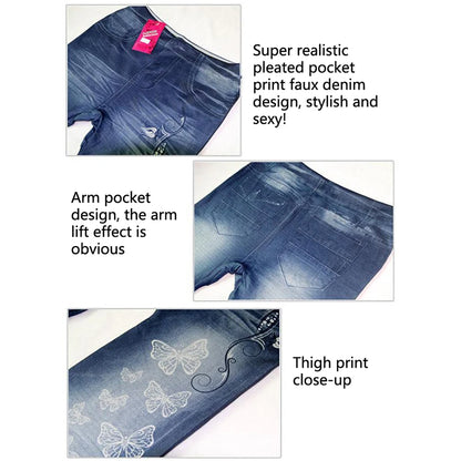 Women Leggings Denim Jeans Pants With Pocket Slim Leggings Women Fitness Blue Black Leggins
