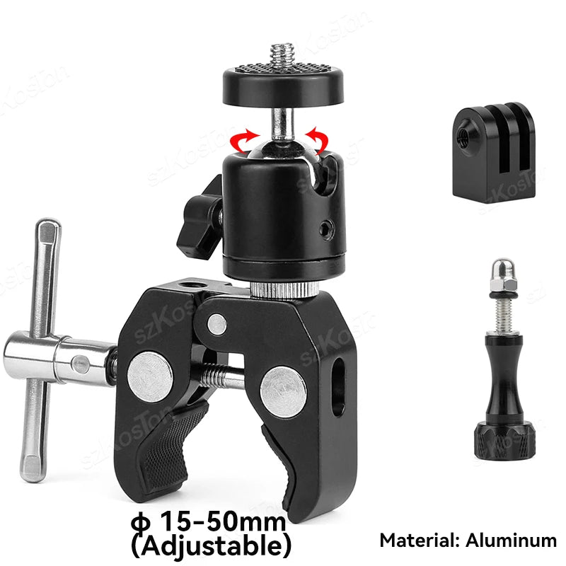 For Insta 360 X5 X4 X3 GO 3S Motorcycle Bicycle Clip Bracket for GoPro 13 12 11 DJI Action 6 Bike Selfie Stick Camera Accessory