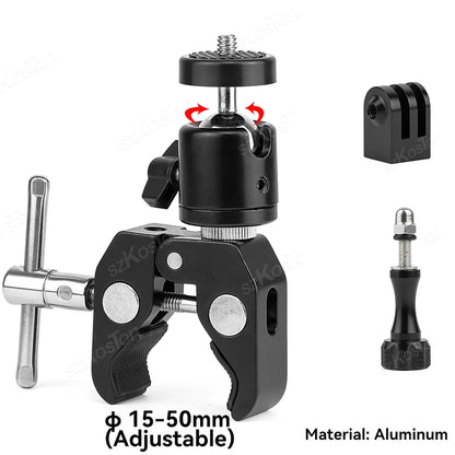 For Insta 360 X5 X4 X3 GO 3S Motorcycle Bicycle Clip Bracket for GoPro 13 12 11 DJI Action 6 Bike Selfie Stick Camera Accessory