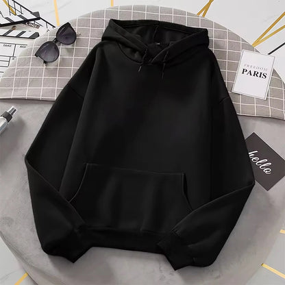 2026 white Hoodies men women Autumn Long Sleeve Pullover Tops Casual Pocket Hoodies Unisex Outer Loose Sport Wear