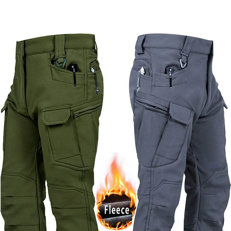 Outdoor Assault Pants with Thickened Fleece for Men Waterproof and Warm Various Colors of Casual Work Pants Hiking Pants