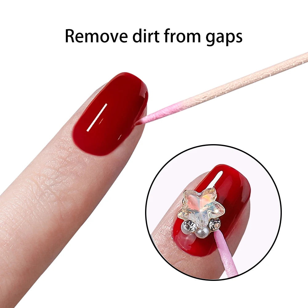1/2/5/10PCS Nails Disposable Wood Cotton Swab Double Head Clean Sticks Manicure Cuticle Pusher Nail Polish Remover Art Tool