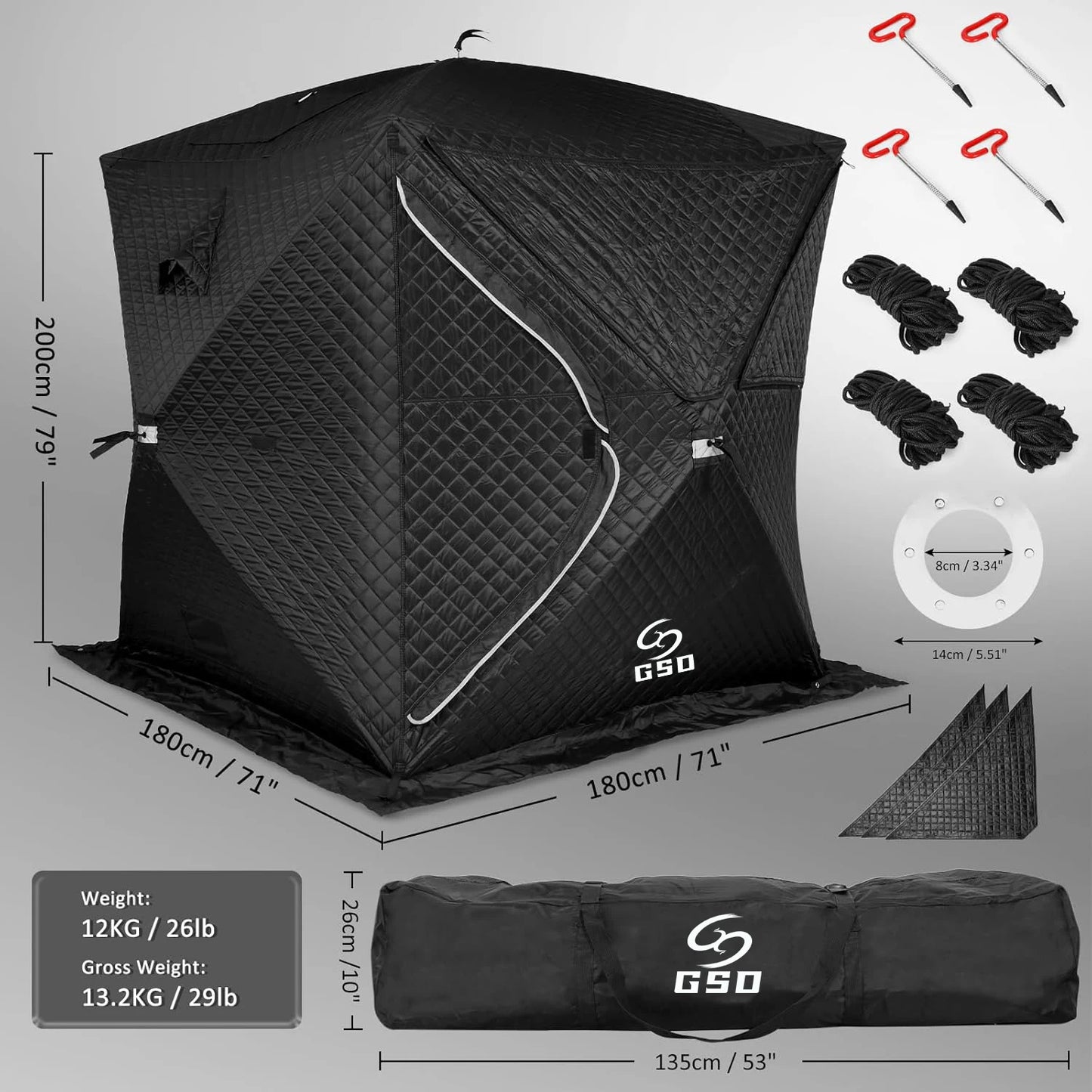 Outdoor Sauna Tent Portable Fireproof Camping Warm Ice Fishing Automatic Tent for Camping, Backyard, Home Gym