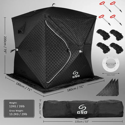 Outdoor Sauna Tent Portable Fireproof Camping Warm Ice Fishing Automatic Tent for Camping, Backyard, Home Gym