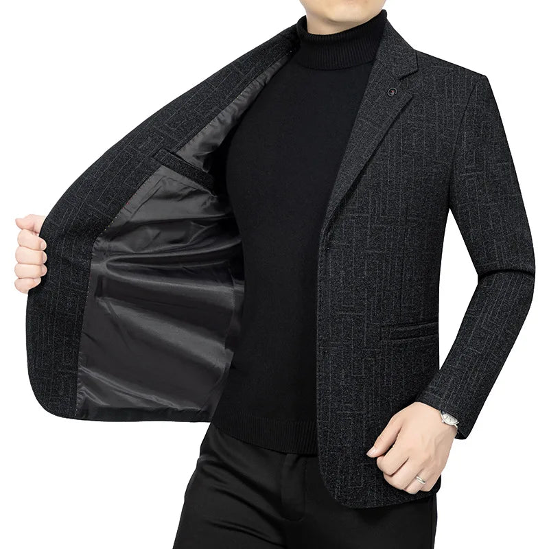 Business Casual Kavaj Herr – Elegant Enkelknäppt Sommarjacka