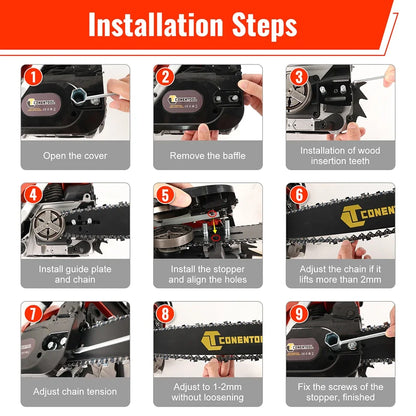 CONENTOOL Professional 58CC Gas Petrol Chainsaw 20" Chain Saw 2.55kW High Power Wood Cutter for Tree Felling Firewood Farm Forestry Garden Tool