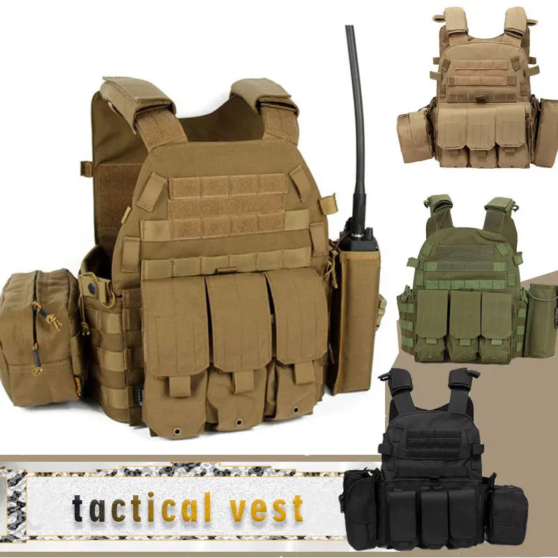 6094 utrustningsväst för airsoft med MOLLE-fästen