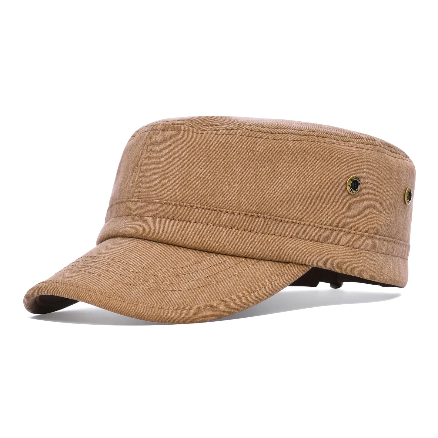 BOTVELA Men Women Cotton Twill Army Cap Adjustable Military Hat Vintage Flat Top Cap