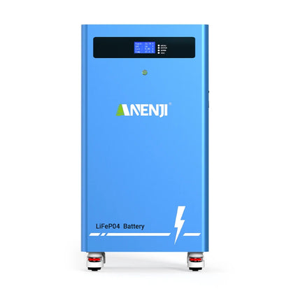 ANENJI 51,2V 314Ah 16kWh LiFePO4 Batteri – Grade A-celler, Bluetooth, CAN/RS485, BMS, Hjul, EU-lager