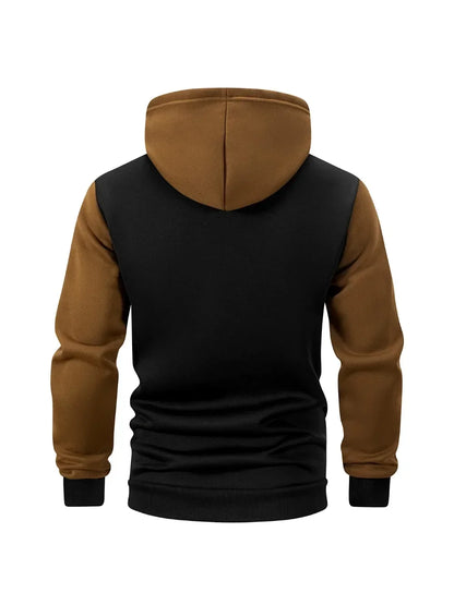 Herr Oversized Hoodie med Dragkedja – Casual Sweatshirtjacka, 3 Färger
