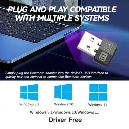 USB Bluetooth 5.4 Wireless Adapter Bluetooth 5.3 Dongle Adapter for PC Laptop Wireless Speaker Audio Receiver USB Transmitter