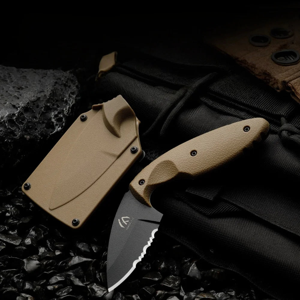 Simple and portable straight knife with sheath storage, anti slip and comfortable handle, outdoor outing, fishing, gardening, mu