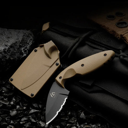 Simple and portable straight knife with sheath storage, anti slip and comfortable handle, outdoor outing, fishing, gardening, mu