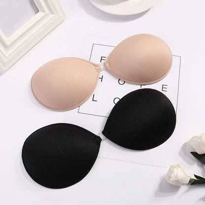 1/2Pcs Sexy Women Invisible Push Up Bras Reusable Adhesive Self-Adhesive Silicone Front Closure Sticky Bra Black Skin Strapless