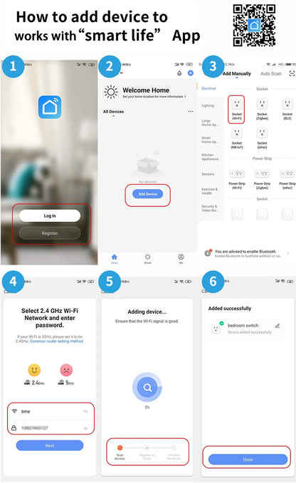 WiFi Smart Plug 16A/20A EU Smart Socket With Power Monitoring Timing Function Works with Tuya Smart Life App Voice Control