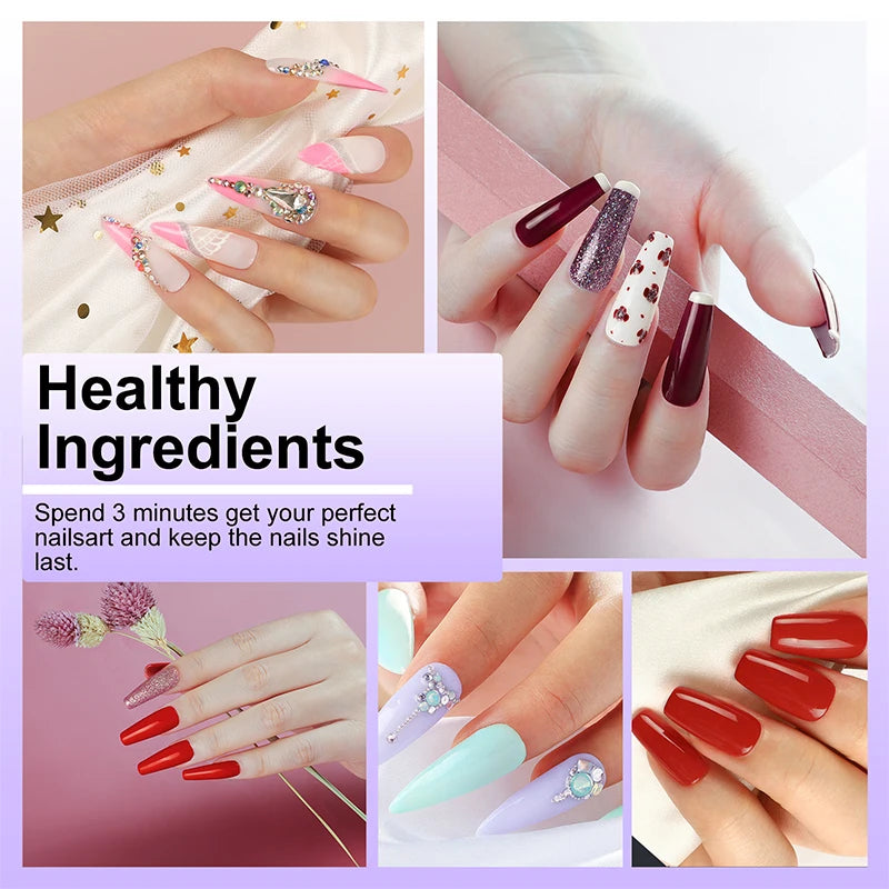 Poly Gel Extension Tool Set Professional Gel Nail Polish Kit With UV LED Nail Lamp Dryer And Electric Nail Drill Machine