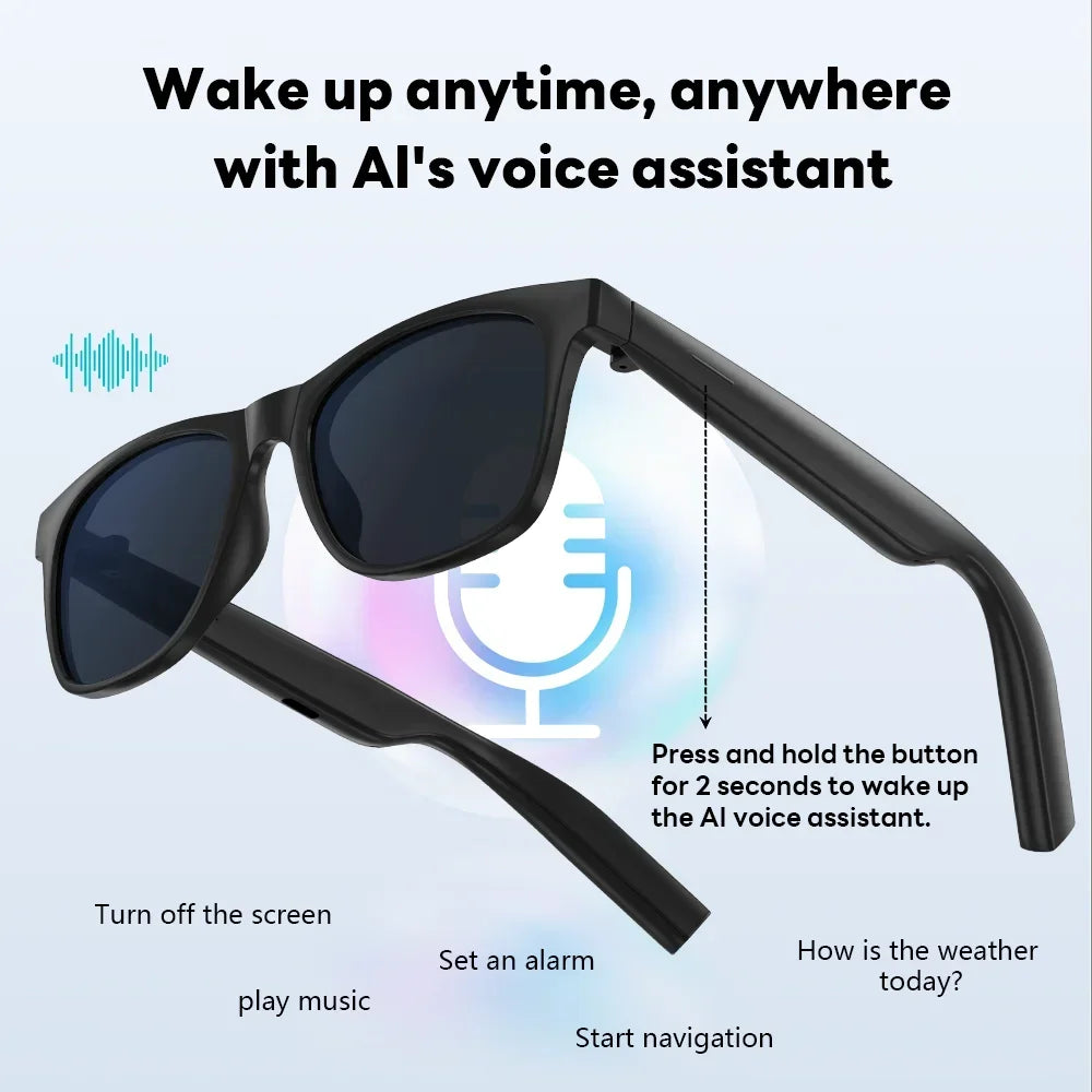 Lenovo Remote Touch Control 8K AI Smart Glasses Bluetooth Wireless Sunglasses Photo Camera Recording Voice Assistant Translator