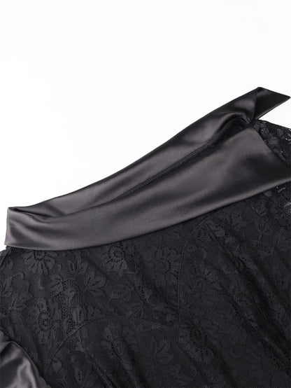 Slergiri Plus Size Black Lace Rhinestone Belt Mermaid Hem Dress Women Elegant Evening Party Gown Ladies Bodycon Long Dresses