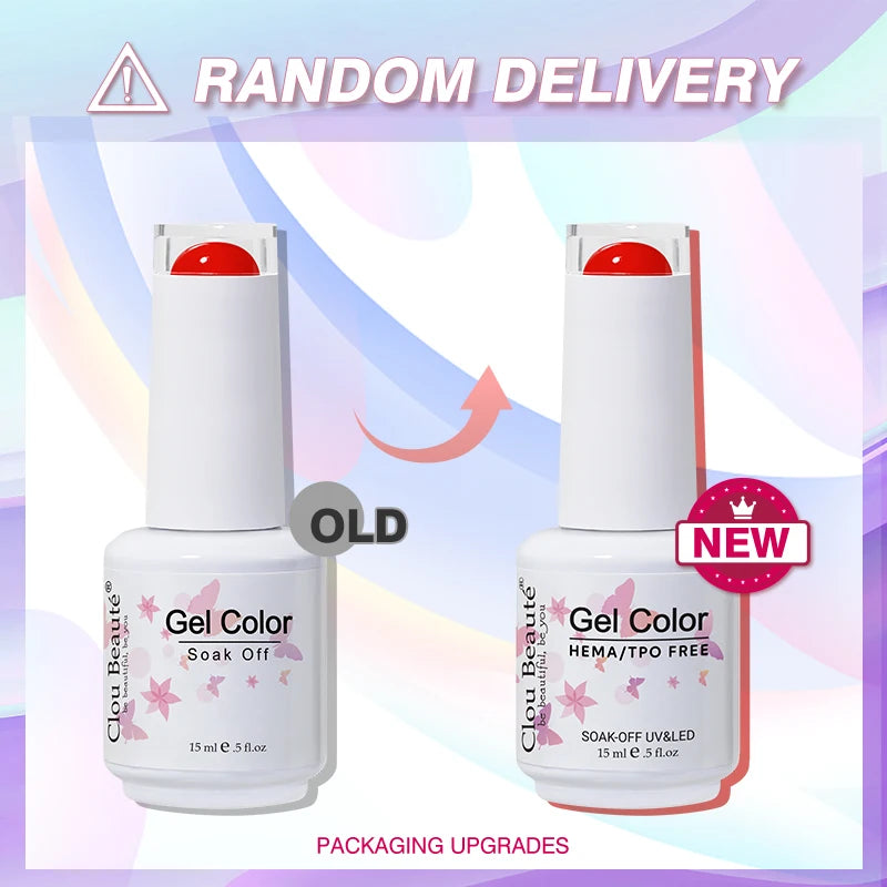 Clou Beaute Gel Nail Polish Neon Brown Royal Blue Red Green Pastal Nude Nail Art Varnishes Gel Lacquer Top Coat UV Gel Nail