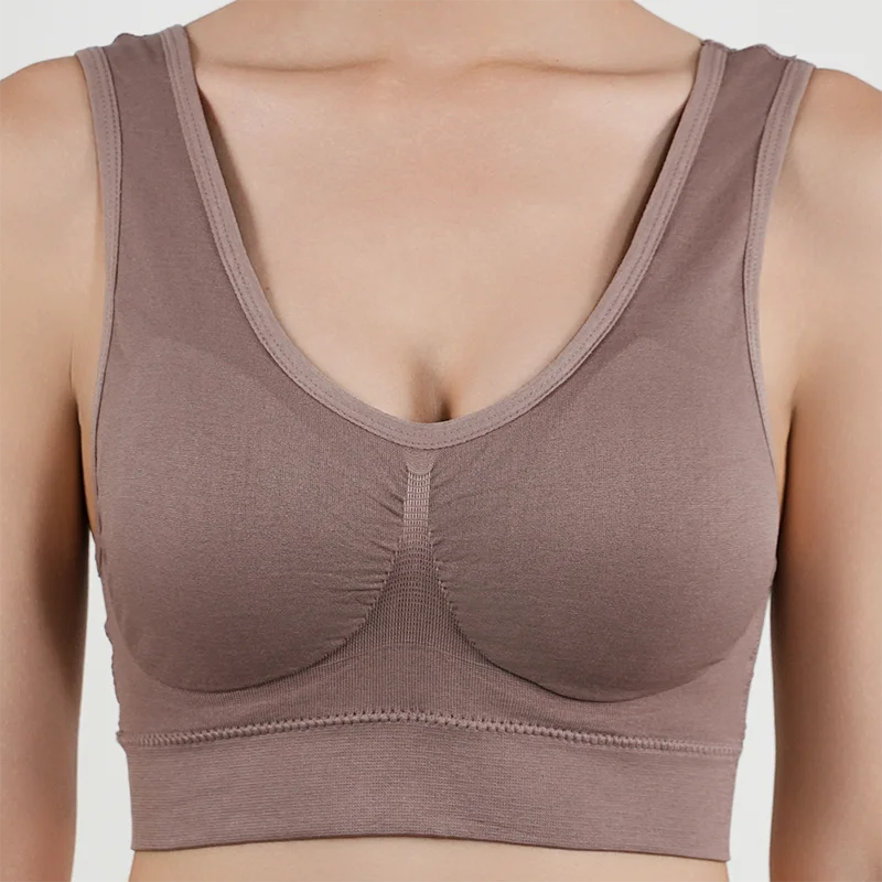 Womens Push Up Bras Running Gym Seamless Breathable Vest Top Removable Padded  Anti-sagging Uppe High Elasticity Sport Brassiere