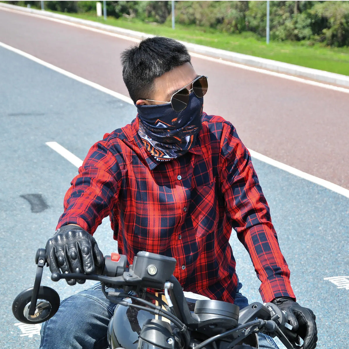 VOLERO Motorcykeltröja rutig skjorta