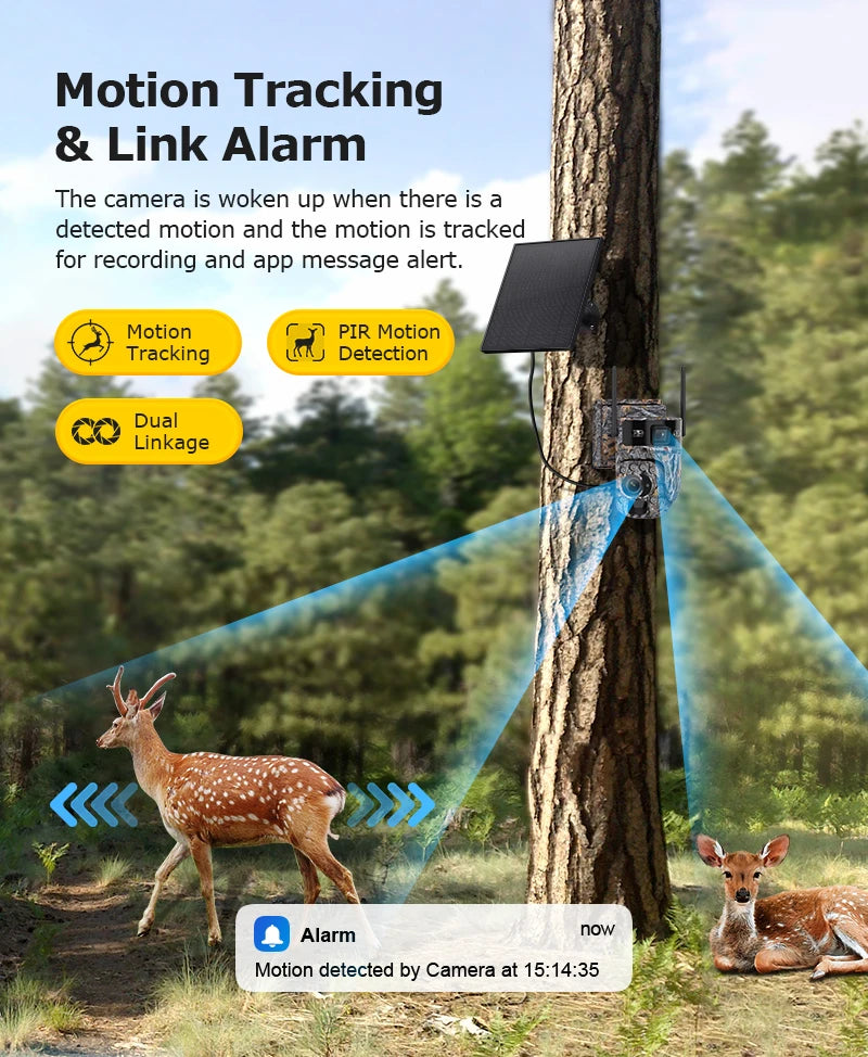 LS VISION 12MP 20X Optical Zoom 4G/ WiFi Solar Camera Outdoor Camouflage PTZ Cameras Surveillance CCTV Solar Hunting Camera Ubox