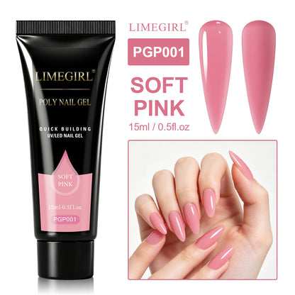 LIMEGIRL 25Colors Poly Extension Nail Gel For Nails Art Acrylic Manicure Design UV Varnishes Semi Permanent Quick Extension Gel