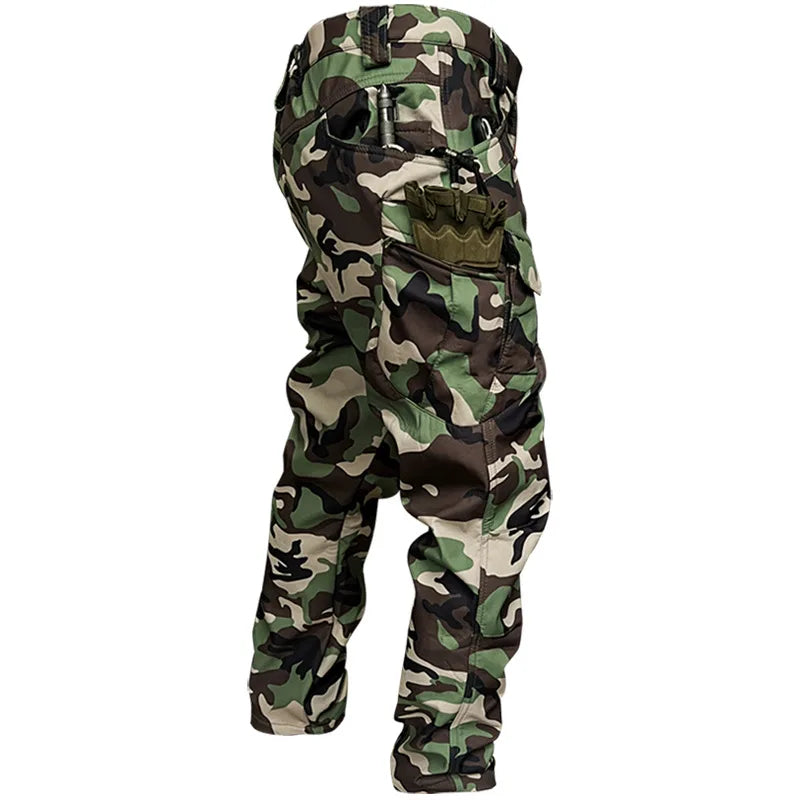 Outdoor Assault Pants with Thickened Fleece for Men Waterproof and Warm Various Colors of Casual Work Pants Hiking Pants