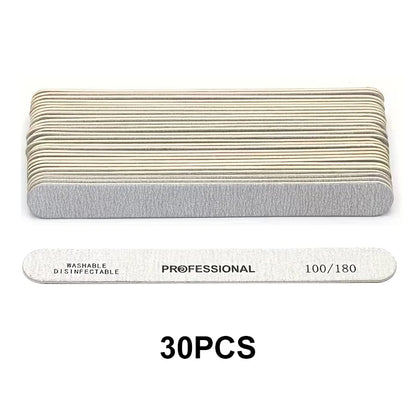 10-100PCS Wooden Nail File Professional Sanding Buffer Files 100/180/240 Double Side For Nail Art Pedicure UV Gel Tips Tools
