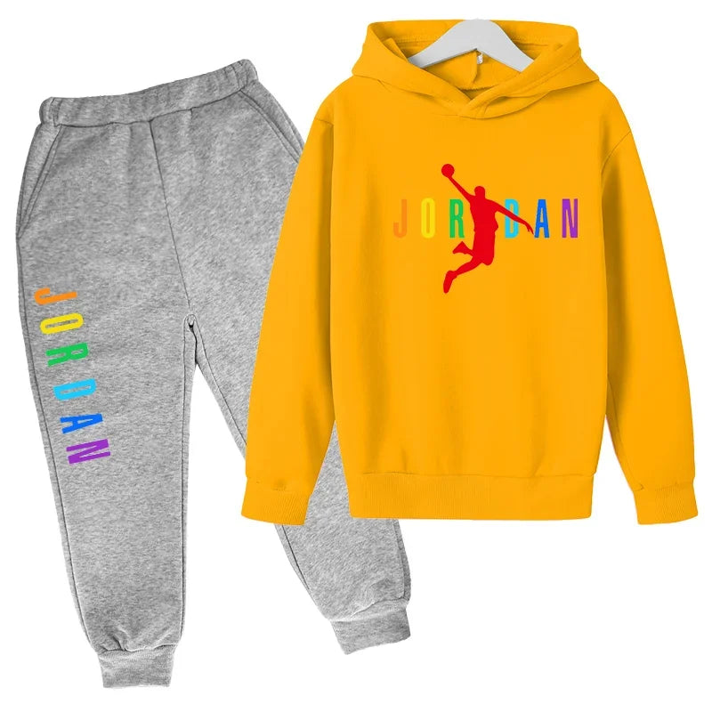 2-13 Years Boys Girls Simple Outfits Children Clothes Autumn Spring 2pcs Hoodie+Pants Letter Print Tracksuits  Kids Casual  Sets