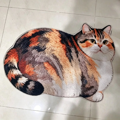 3D Cat Shaped Diatomite Bath Mat High Absorption Non Slip Quick Dry Entryway Floor Pad Household Home Textiles Bath Mat