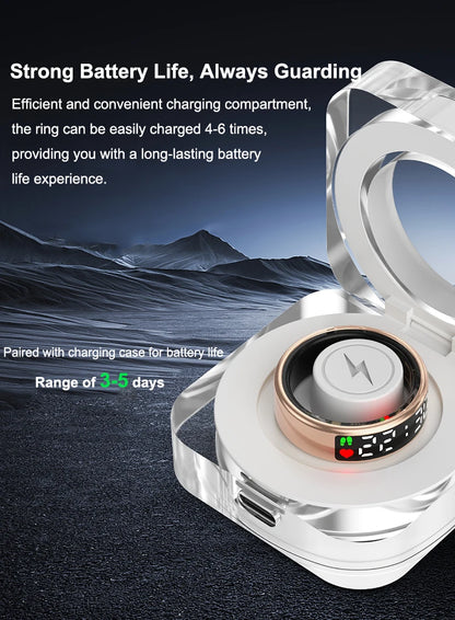 Smart Ring For Men Women Heart Rate Blood Oxygen Monitor Multi 5ATM & IP68 Waterproof Sports Ring Sleep Fitness For Android IOS