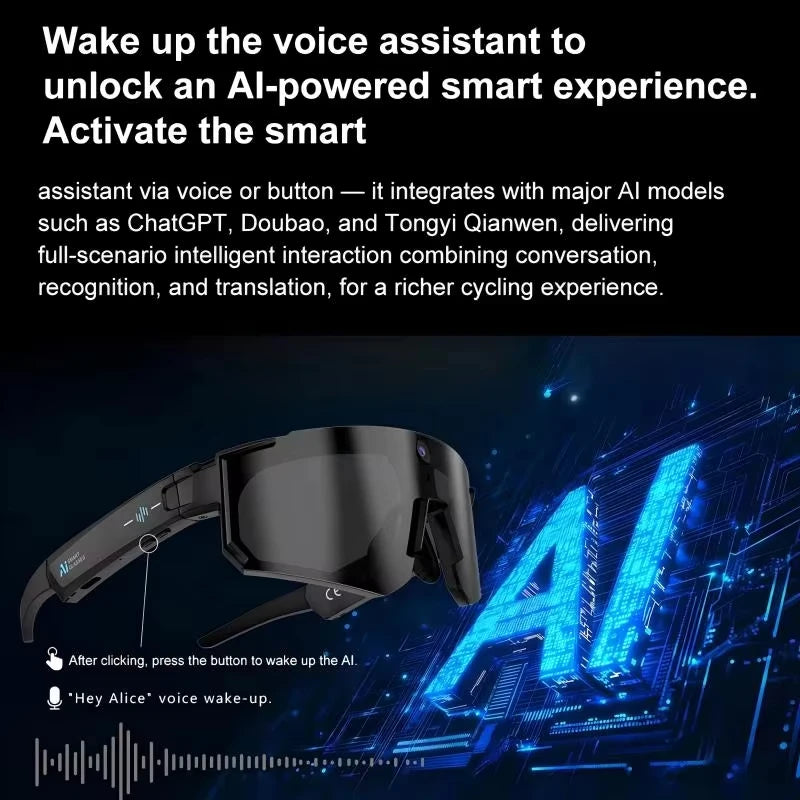Lenovo 8K Camera 2400MP Sport Smart AI GlassesAI Smart Translation Video Recording Sunglasses Women Men Outdoor Cycling Sports