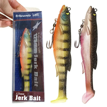 1PC 9cm/9g 12.5cm/21g Zander Pike Fishing Lures Swimbait Paddle Tail Realistic Soft Plastic Lure With Salwater Freshwater Hook