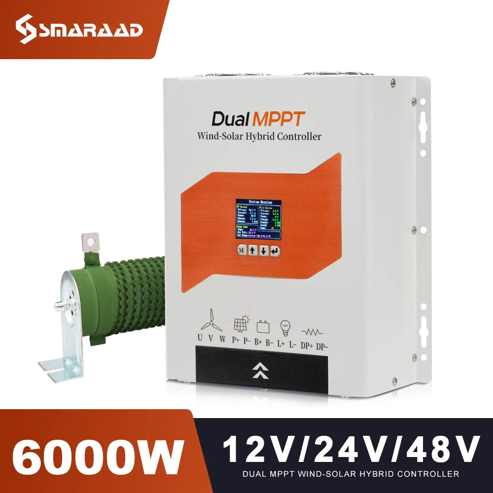 SMARAAD Horisontell Vindturbin 3kW/8kW – Låg Startvindhastighet Hybrid Sol+Vind Off-Grid Batterisystem 12–96V EU-lager Polen CE