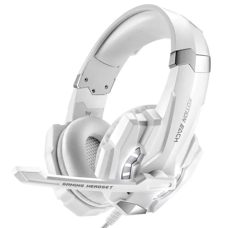 XIKCУ G9000 Gaming Headset Over-Ear – 3,5mm + USB LED-belysning Mikrofon Djupt Bas Stereo PS5 PS4 Xbox PC Laptop Röd Blå Vit