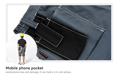 Men's durable multi-pocket work pants cargo work shorts workwear for Men