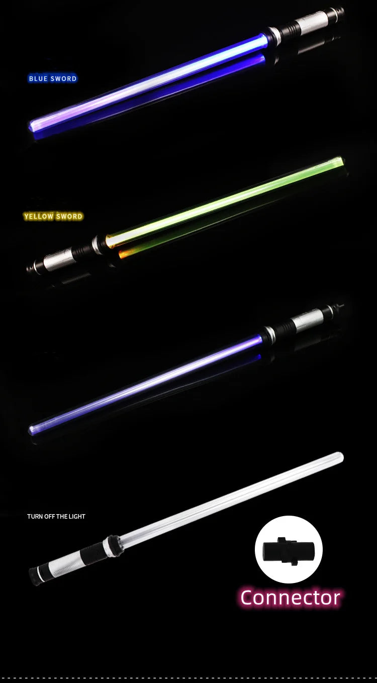Lightsaber 2 In 1 RGB Adjustable Light Saber Toys Children Double Switch Sword Toys For Boys Luminous Gifts Light Saber