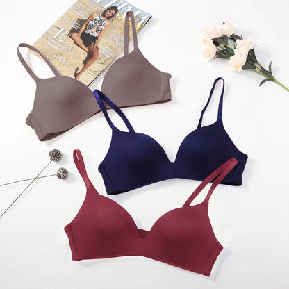 3 PCS/Set Women's Seamless Push-up Bra Sexy Lingerie Three-quarter A B Cup Underwear No Wire Brassiere Bralette Breathable Bras